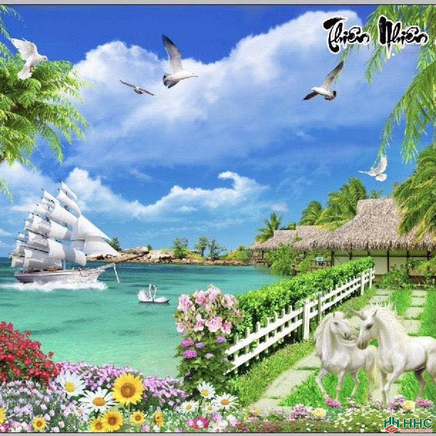 Gạch tranh 3D Thiên nhiên giao hoà
